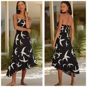 Celandine x WOOL + NATURE Strapless Linen Cotton Midi Dress